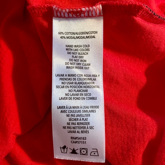 002 CALVIN KLEIN candy apple red glitter logo plus tee/B 1 - Picture 7 of 7